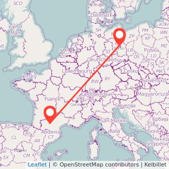 Toulouse Berlin Mitfahrgelegenheit Karte