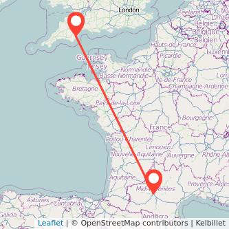 Toulouse Torquay train map