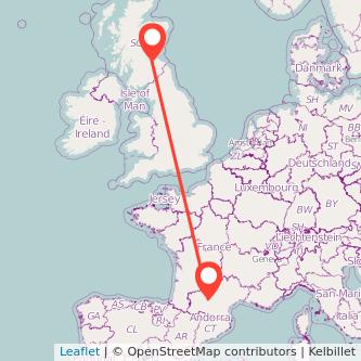 Toulouse Edinburgh train map