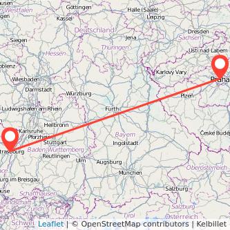 Strasbourg Prague train map