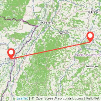 Strasbourg Stuttgart train map