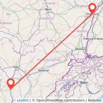 Straßburg Chalon-sur-Saône Bahn Karte