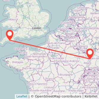 Strasbourg Plymouth bus map