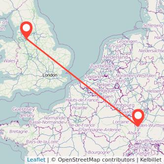 Strasbourg Manchester bus map