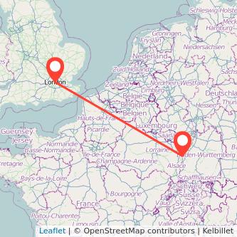 Strasbourg London train map