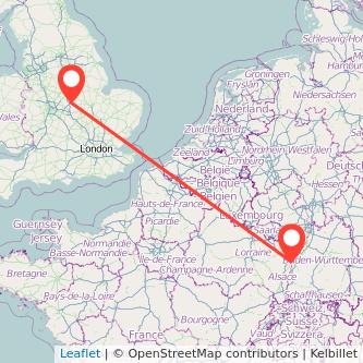 Strasbourg Leicester bus map