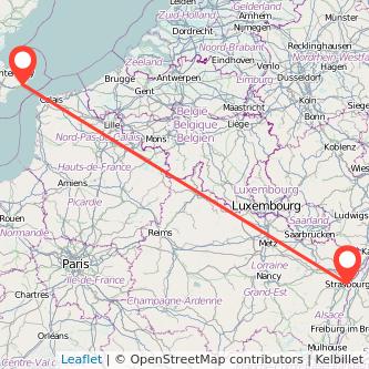 Strasbourg Dover bus map