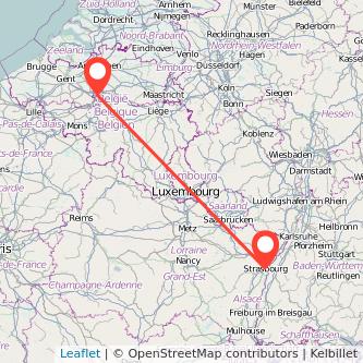 Strasbourg Brussels train map