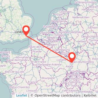 Strasbourg Ashford bus map