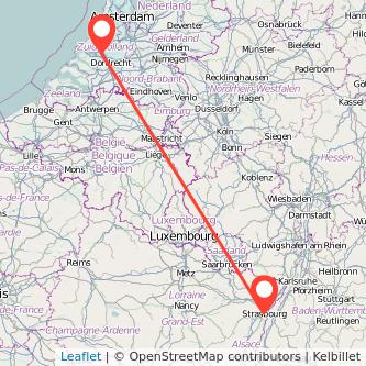 Strasbourg Rotterdam bus map