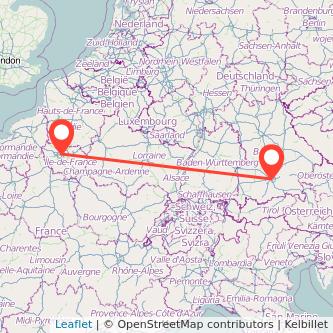 Paris München Mitfahrgelegenheit Karte