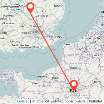 Paris Wellingborough train map