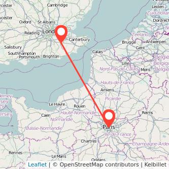 Paris Tonbridge train map