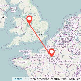 Paris Tamworth train map