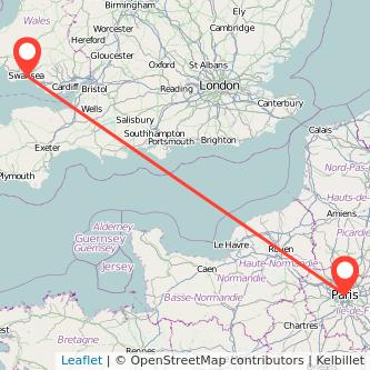 Paris Swansea train map