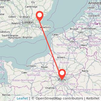 Paris Southend-on-Sea train map