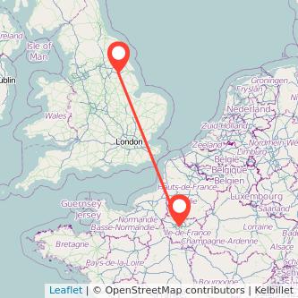 Paris Scunthorpe train map