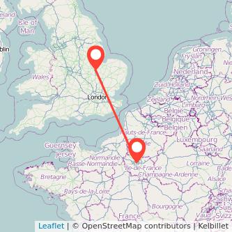 Paris Peterborough train map