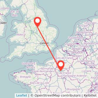 Paris Nottingham train map