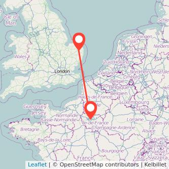 Paris Norwich train map