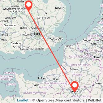 Paris Market Harborough train map