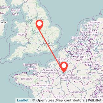 Paris Leicester train map