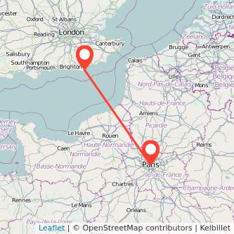 Paris Eastbourne train map