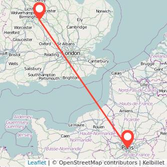 Paris Coventry train map