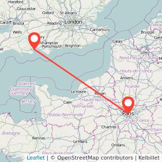 Paris Bournemouth train map