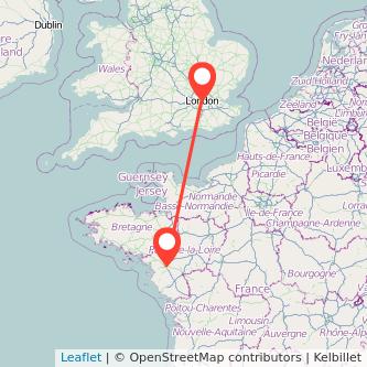 Nantes London bus map