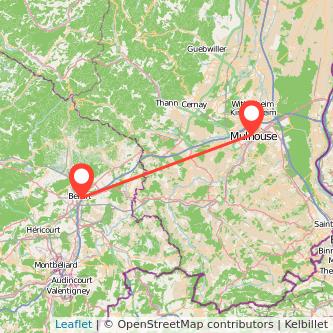 Mulhouse Belfort Bahn Karte