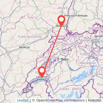 Mulhouse Lausanne Bahn Karte