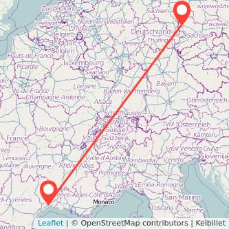 Montpellier Leipzig Mitfahrgelegenheit Karte