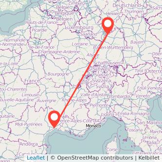 Montpellier Heidelberg Mitfahrgelegenheit Karte