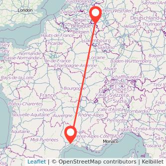 Montpellier Aachen Mitfahrgelegenheit Karte