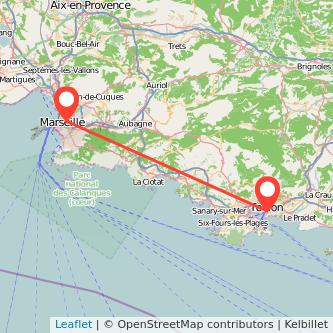 Marseille Toulon train map