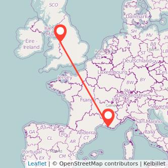 Marseille Wrexham train map