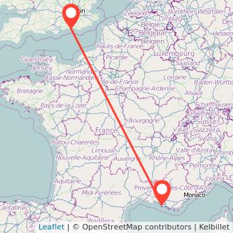 Marseille Worthing train map