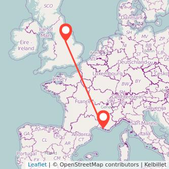 Marseille Worksop train map