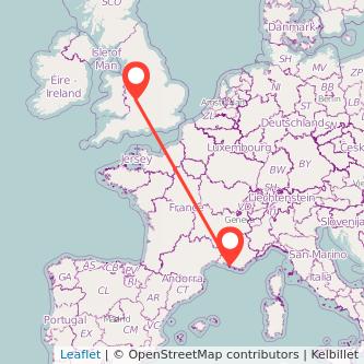 Marseille Worcester train map