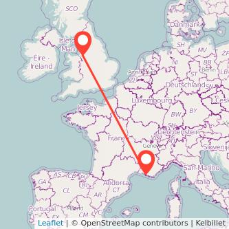 Marseille Widnes train map