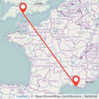 Marseille Weymouth train map