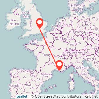 Marseille Watford train map