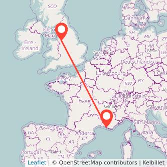 Marseille Warrington train map