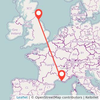 Marseille Sunderland train map