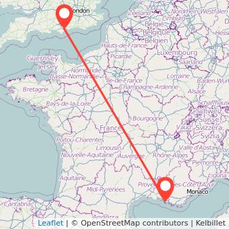 Marseille Portsmouth train map