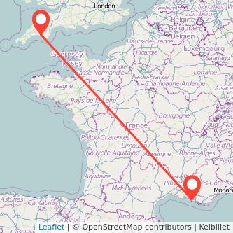 Marseille Plymouth train map