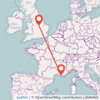 Marseille Nottingham train map