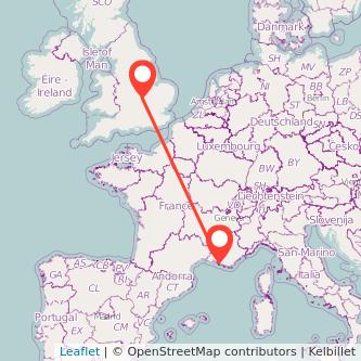 Marseille Northampton train map