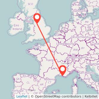 Marseille Manchester train map